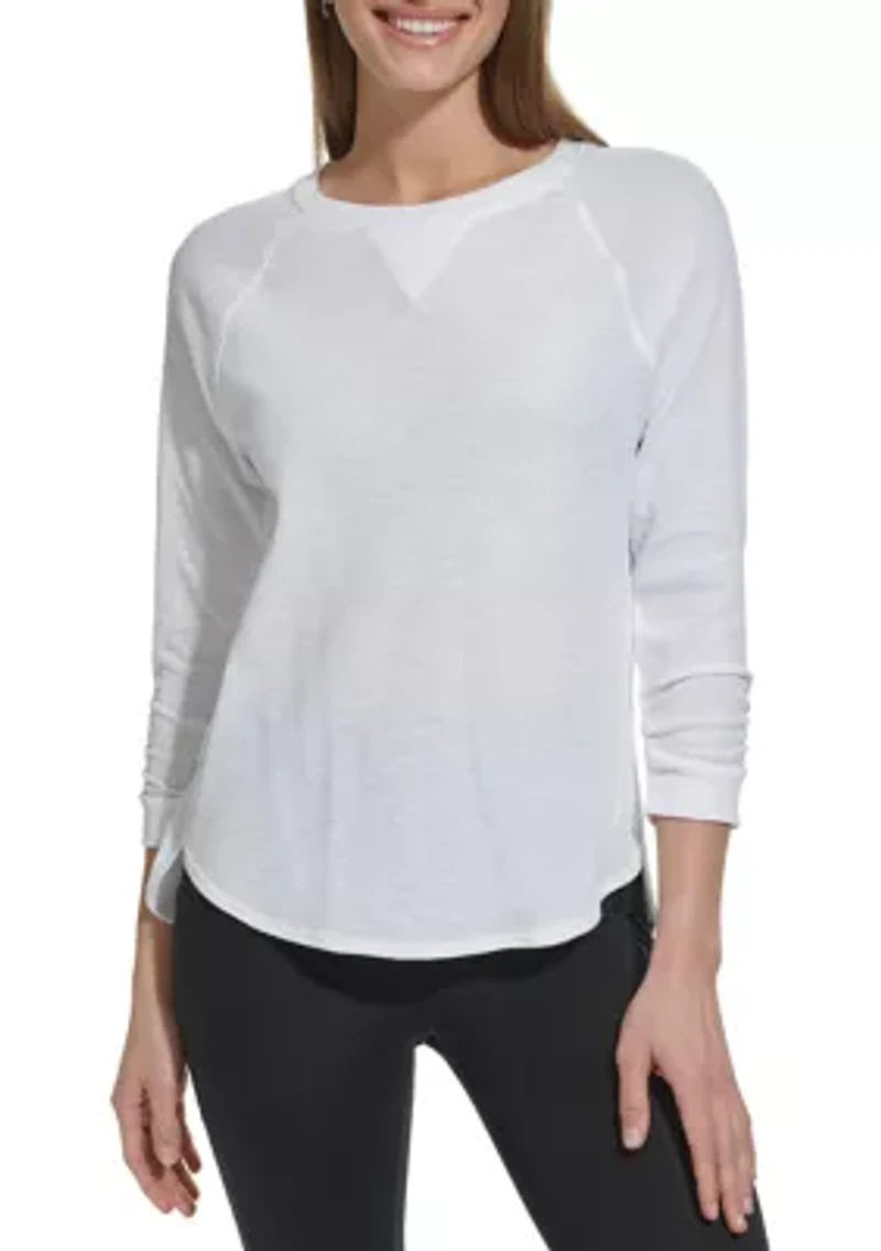 Women's 3/4 Sleeve Mini Waffle T-Shirt