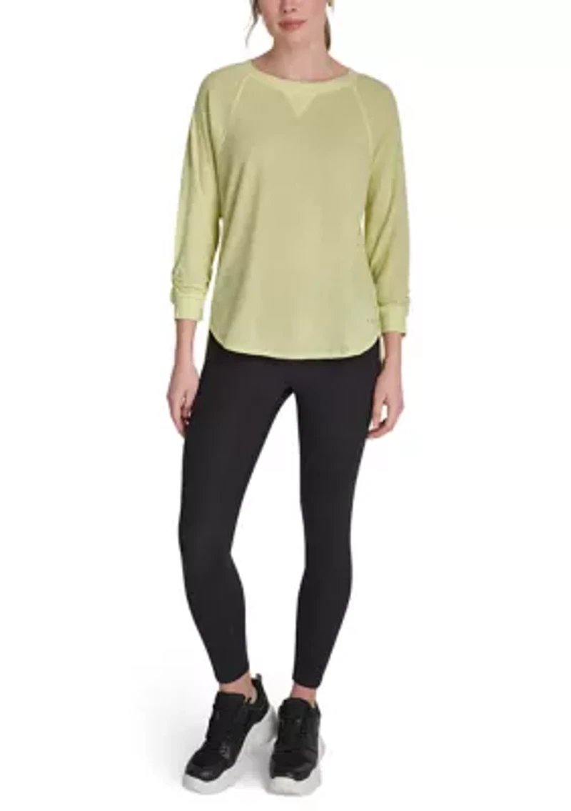 Women's 3/4 Sleeve Mini Waffle T-Shirt