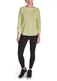 Women's 3/4 Sleeve Mini Waffle T-Shirt