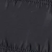 Horizontal Channel Quilted Mock Neck Puffer Vest with Sherpa