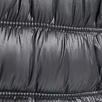 Women's Horizontal Channel Quilted Mock Neck Puffer Vest with Sherpa