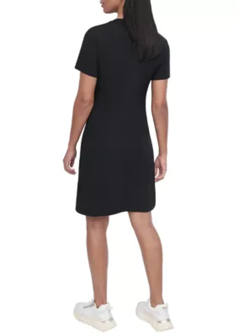 Women's Stud Logo V-Neck T-Shirt Dress