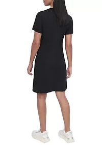 Women's Stud Logo V-Neck T-Shirt Dress