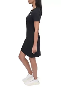 Women's Stud Logo V-Neck T-Shirt Dress