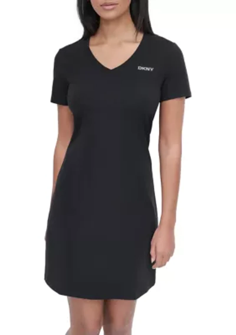 Women's Stud Logo V-Neck T-Shirt Dress