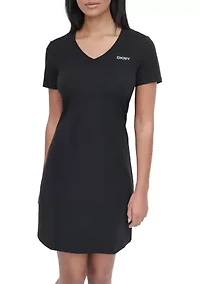 Women's Stud Logo V-Neck T-Shirt Dress