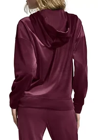 Women's Full Zip Hoodie with Mini Rhinestone Logo