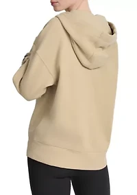 Women's Woven Patch Oversized Full Zip Hoodie