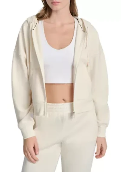 Women's HD Logo Drop Shoulder Zip Front Hoodie
