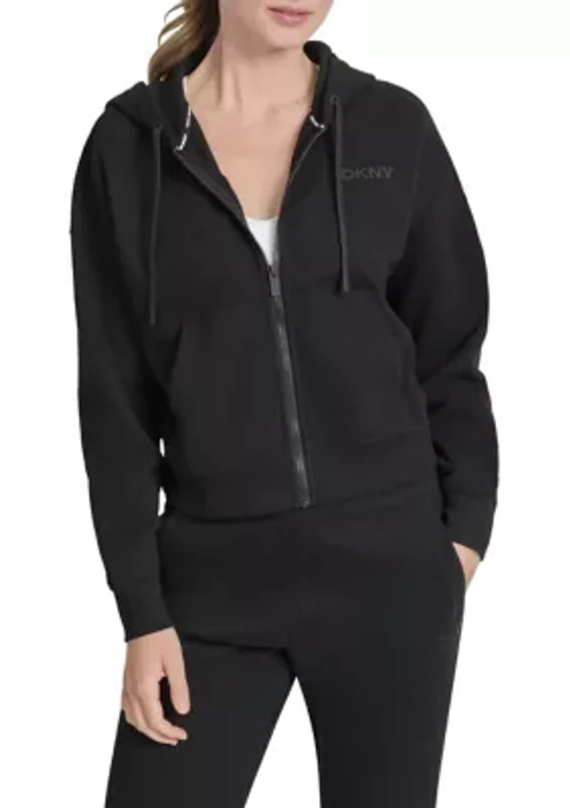 Women's HD Logo Drop Shoulder Zip Front Hoodie