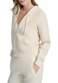 Women's HD Logo Drop Shoulder Zip Front Hoodie