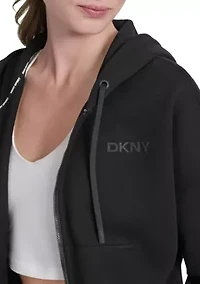 Women's HD Logo Drop Shoulder Zip Front Hoodie