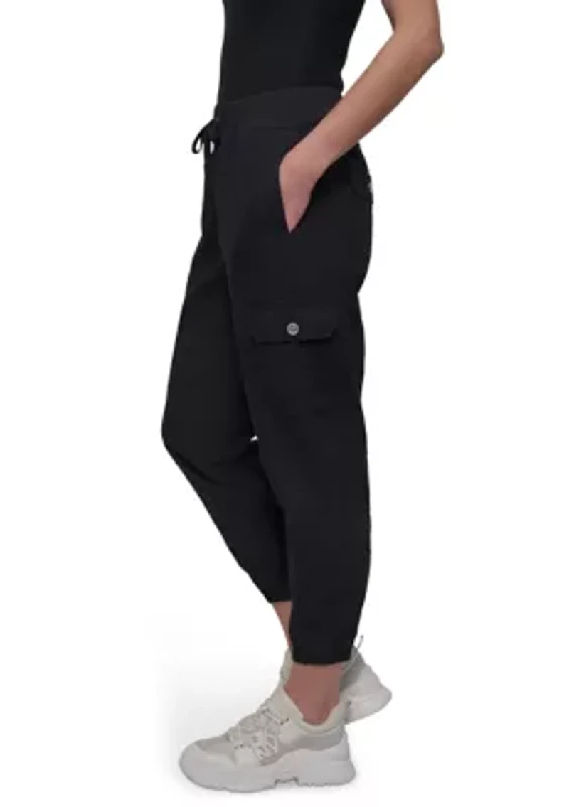 Ribbed Waistband Cargo Joggers