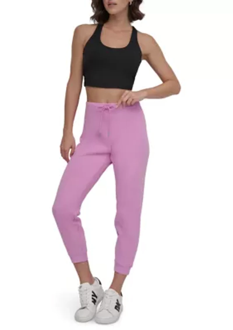 Embroidered Logo Taper Leg Ankle Length Joggers