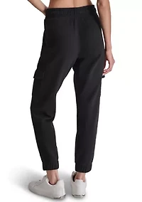 Embroidered Logo Slim Fit Cargo Jogger with Pockets