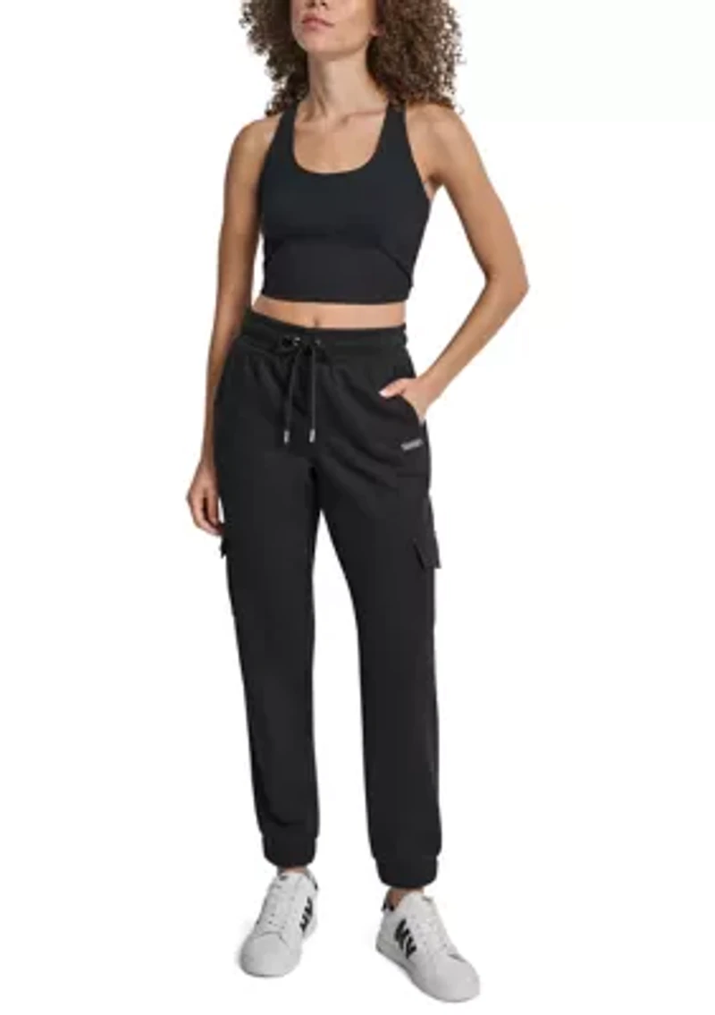 Embroidered Logo Slim Fit Cargo Jogger with Pockets