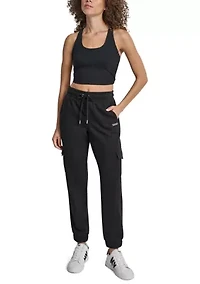 Embroidered Logo Slim Fit Cargo Jogger with Pockets