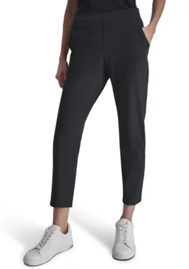 Women's Balance Compression Elastic Waistband Slant Pocket Skinny Pants