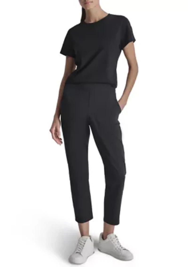 Women's Balance Compression Elastic Waistband Slant Pocket Skinny Pants