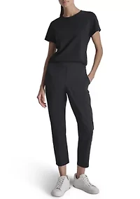 Women's Balance Compression Elastic Waistband Slant Pocket Skinny Pants
