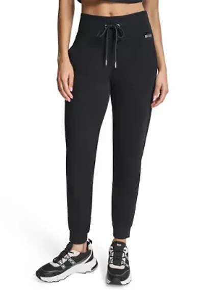 Cuffed Rhinestone Logo Joggers