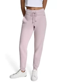 Cuffed Rhinestone Logo Joggers