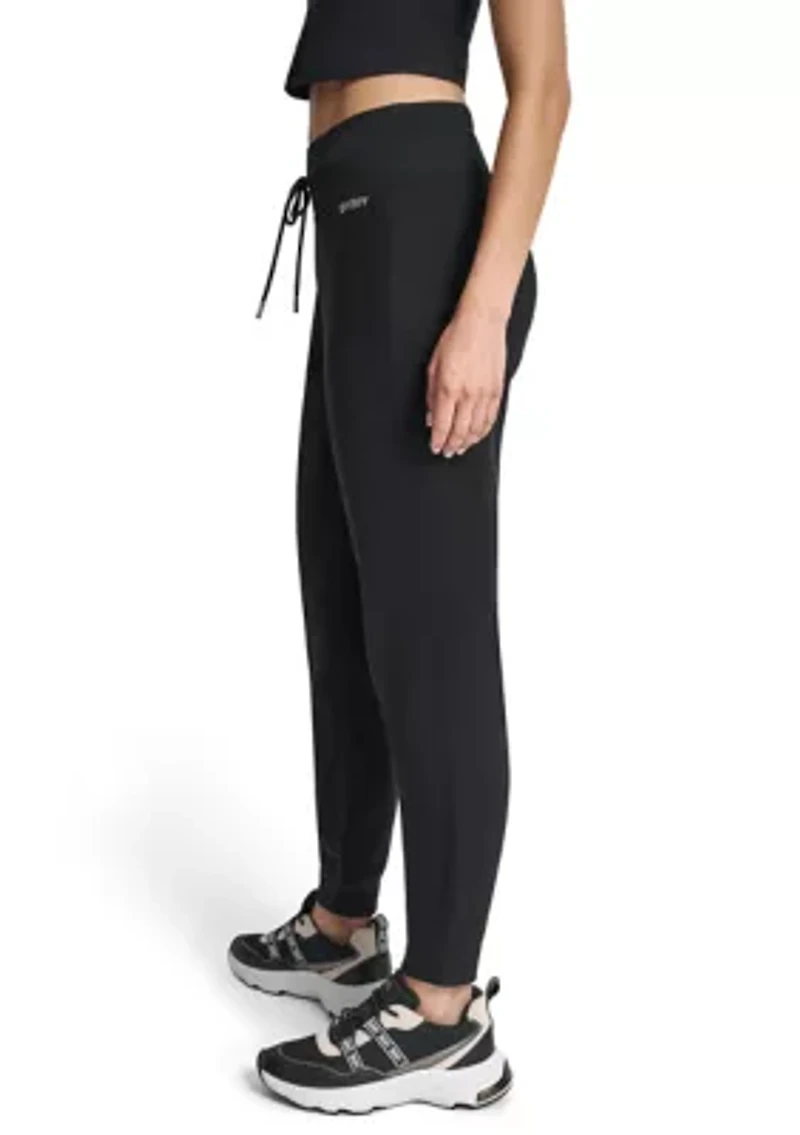 Cuffed Rhinestone Logo Joggers