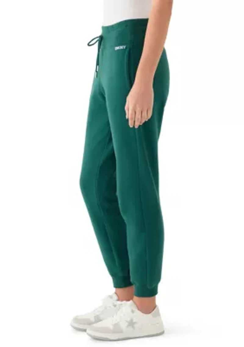 Cuffed Rhinestone Logo Joggers