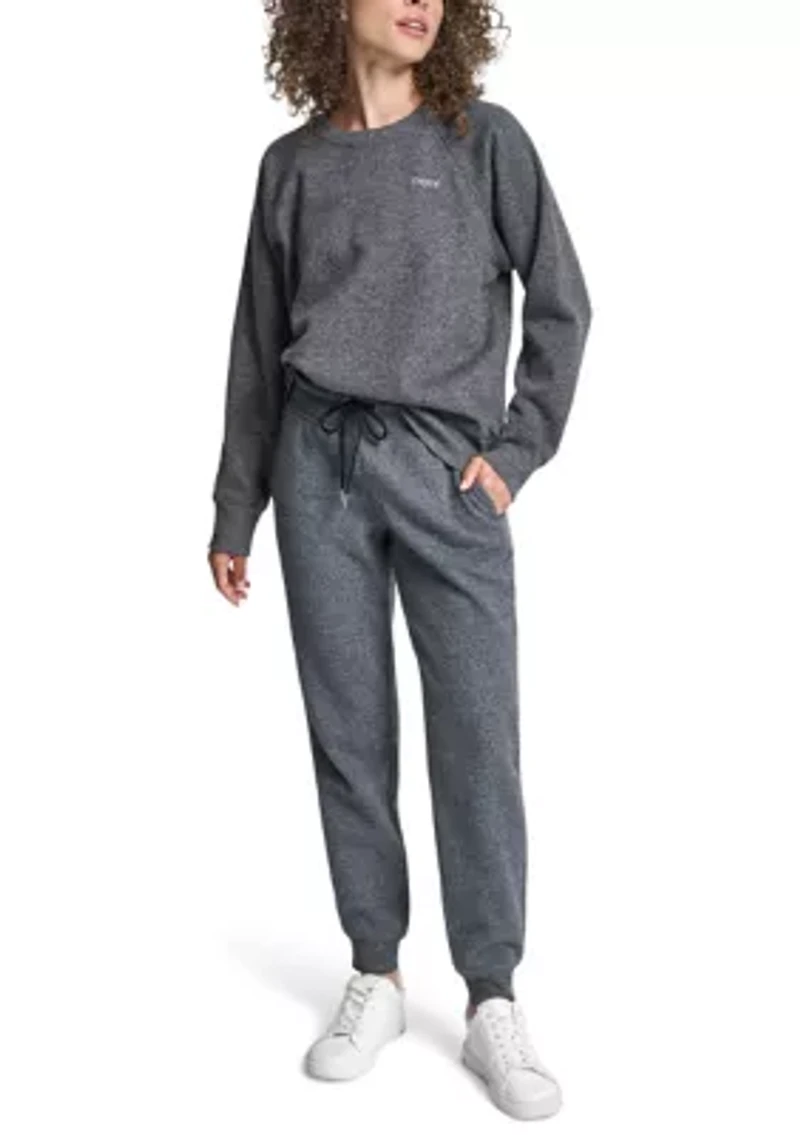 Cuffed Rhinestone Logo Joggers