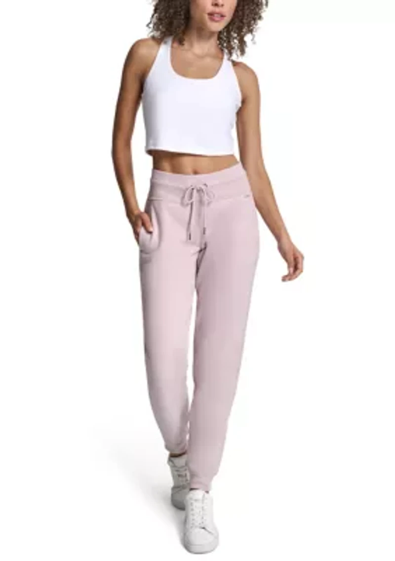 Cuffed Rhinestone Logo Joggers