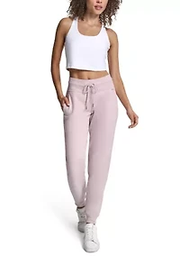 Cuffed Rhinestone Logo Joggers