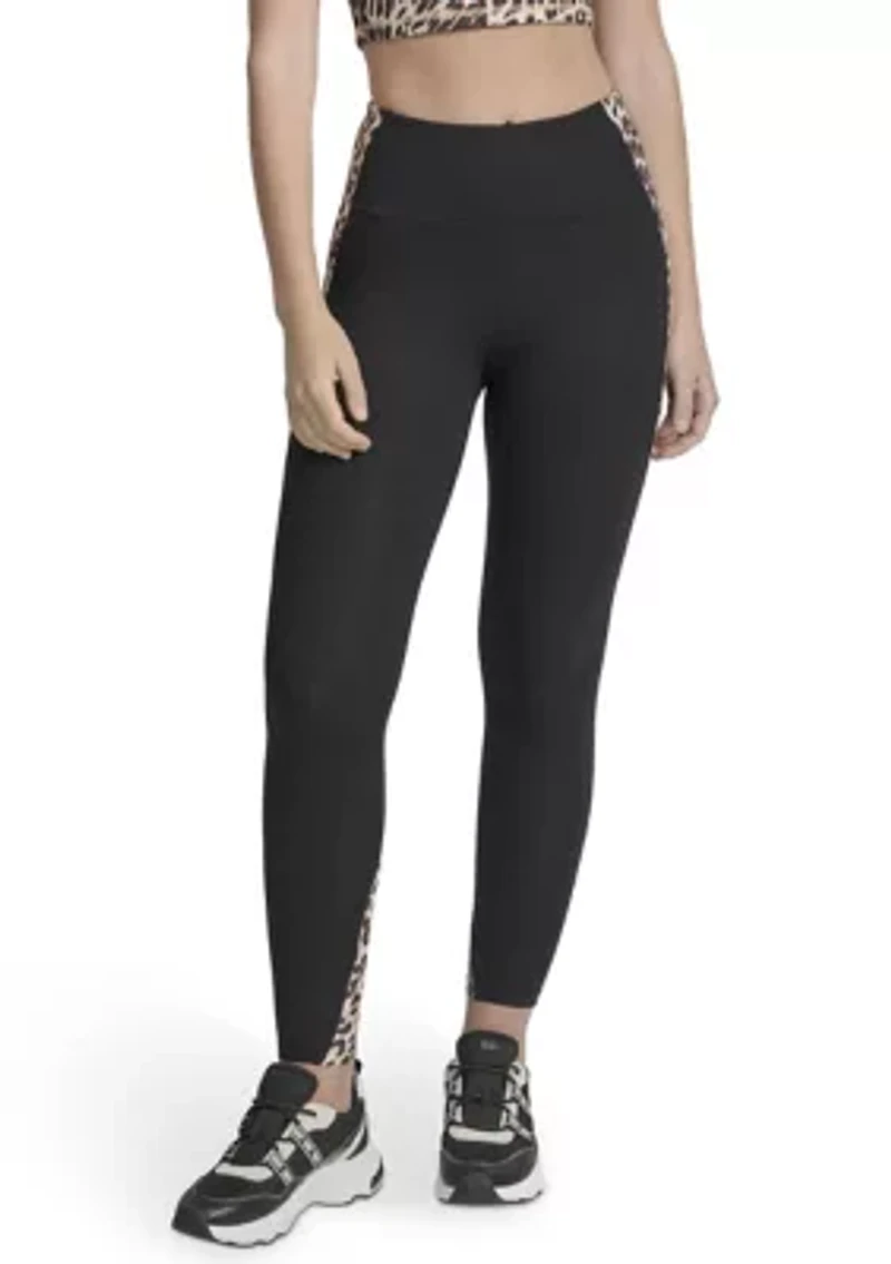 Women's Print Blocked Super High Waist Full Length Leggings