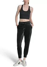 Women's Mid-Rise Slim Fit Jogger with Logo Embroidery