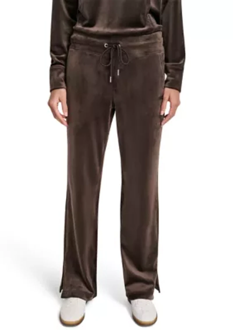 Women's Mid-Rise Track Pants with Logo Embroidery