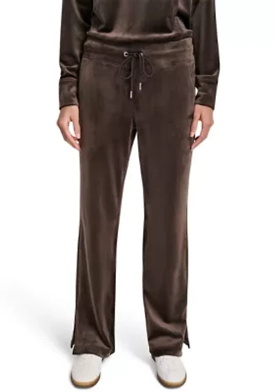 Women's Mid-Rise Track Pants with Logo Embroidery