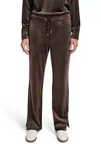 Women's Mid-Rise Track Pants with Logo Embroidery