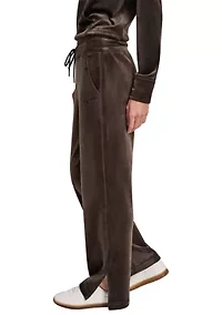 Women's Mid-Rise Track Pants with Logo Embroidery