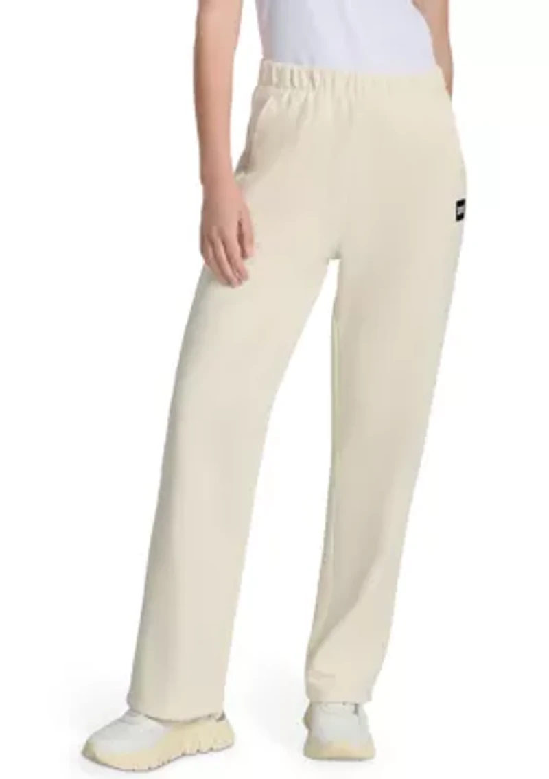 Women's Woven Patch Boyfriend Open Leg Pants
