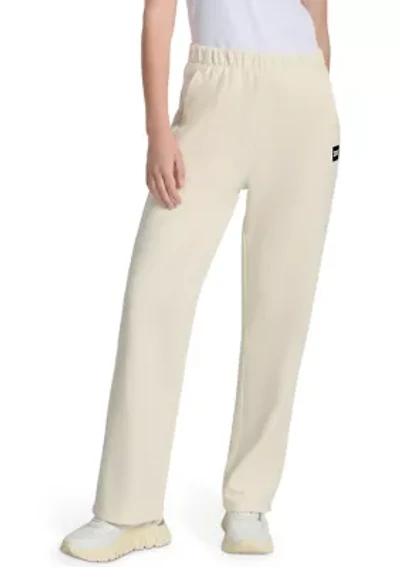 Women's Woven Patch Boyfriend Open Leg Pants