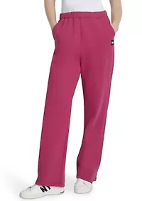 Women's Woven Patch Boyfriend Open Leg Pants