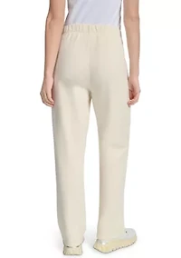 Women's Woven Patch Boyfriend Open Leg Pants