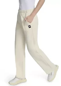 Women's Woven Patch Boyfriend Open Leg Pants