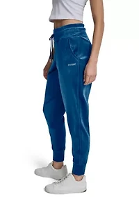 Mid-Rise Cuffed Slim Fit Jogger with Mini-Rhinestone Logo