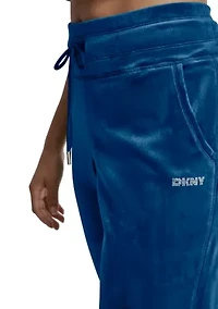 Mid-Rise Cuffed Slim Fit Jogger with Mini-Rhinestone Logo