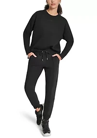 Women's Tonal Embroidered Logo Pintuck Jogger