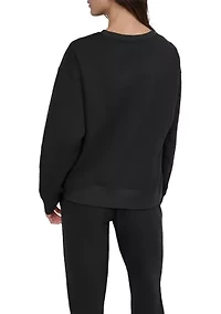 Women's Tonal Logo Patch Crew Neck Drop Shoulder Pullover