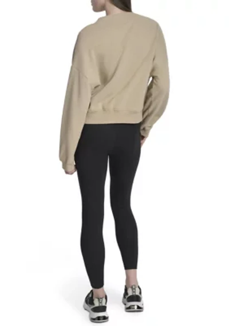 Women's Tonal Embroidered Logo Deep V-Neck Sweatshirt