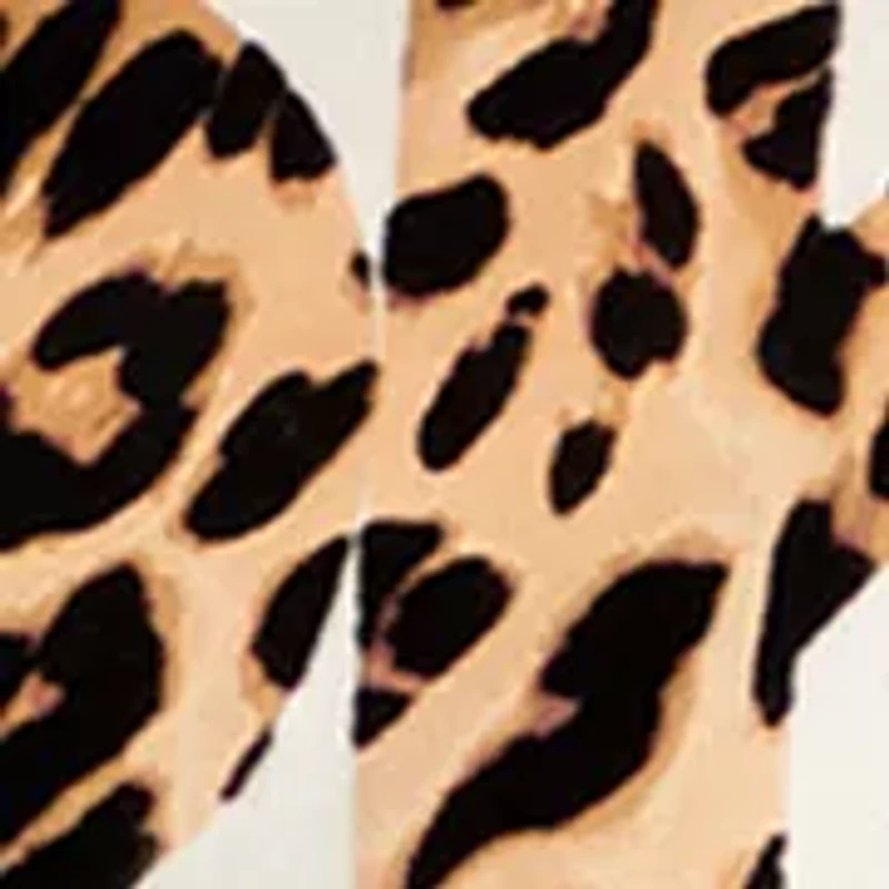 Stacked Animal Print Flocking Logo Crew Neck Pullover