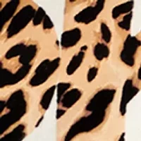 Stacked Animal Print Flocking Logo Crew Neck Pullover