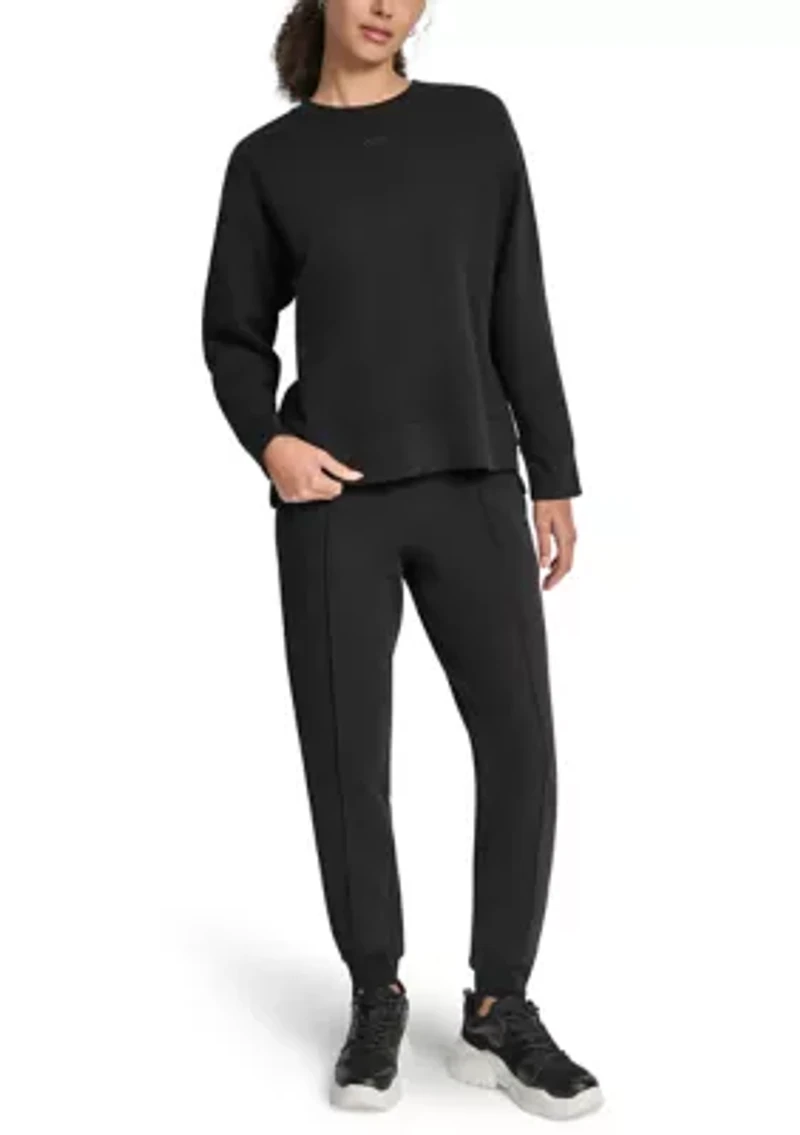 Women's Tonal Embroidered Logo High-Low Crew Neck Pullover